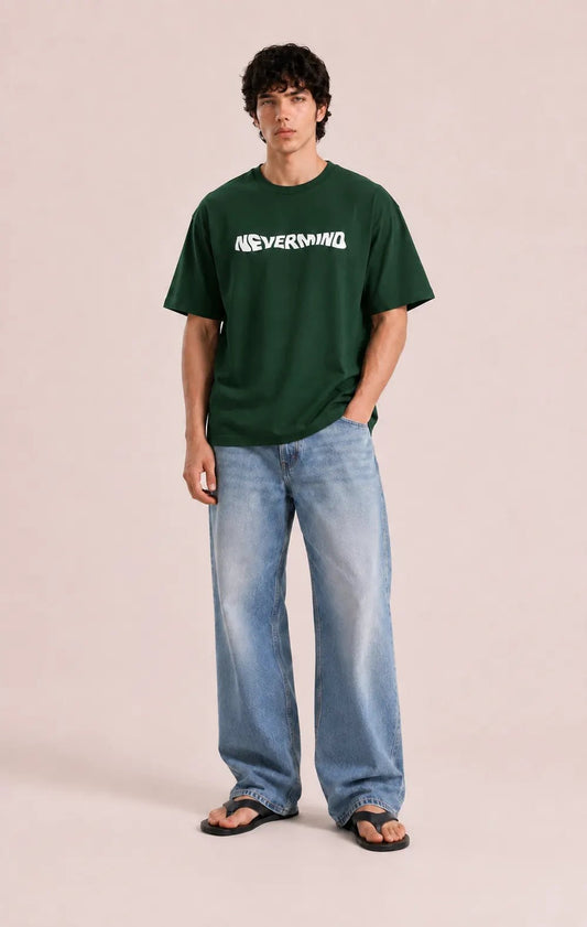 NEVERMIND Puff Print Oversized T-Shirt | oversizes puff Tshirt | STORKK